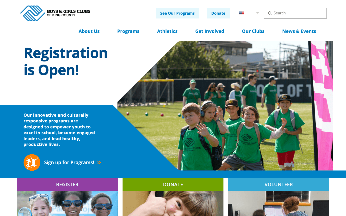 Boys & Girls Clubs KC website preview